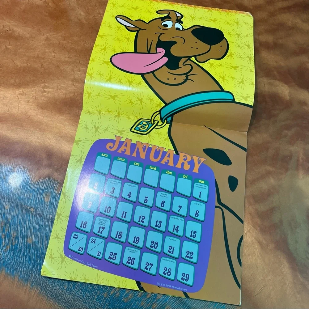 Vintage 2000 Scooby Doo Calendar with Poster Y2K